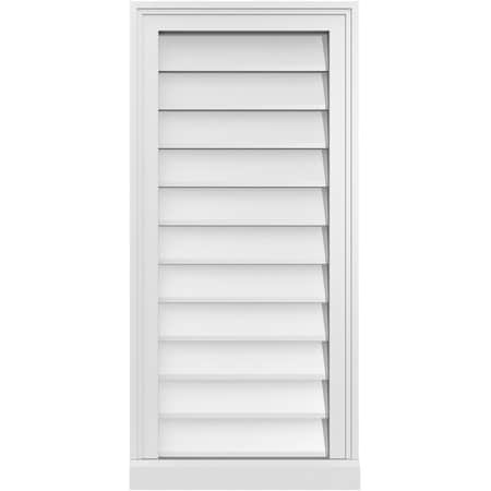 Ekena Millwork Vertical Surface Mount PVC Gable Vent w/ 2"W x 2"H , Brickmould Sill Frame, 16"W x 34"H GVPVE16X3403SN